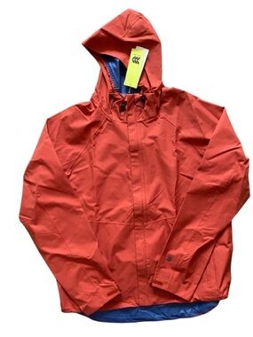 all in motion Orange-Red Hooded Rain Men’s Jacket Size L